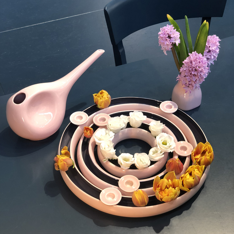 Flower vase ring 735B with candle holder HB 735B | Decor 056-1
