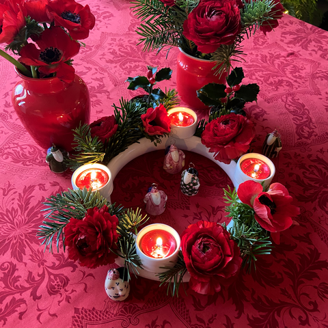 Flower vase ring with 4 Tealight holder HB 735B HB 735B | Decor 137