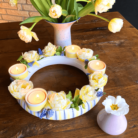 Flower vase ring with 4 Tealight holder HB 735B HB 735B | Decor 050-1